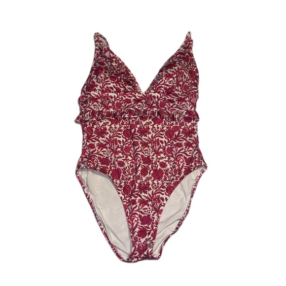 J. Crew Other - J. Crew Ruffle Plunge One Piece Floral Swimsuit Size 6